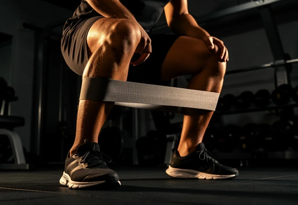 Banded lateral walk exercise for knee support